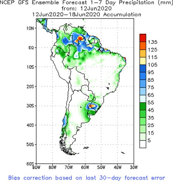 SA Week 1 Accum Precipitation (mm) Forecast