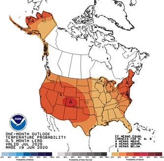 30-day outlook - Temperature Probability