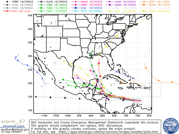 Invest 97L 2020 Computer Models, Spaghetti Models