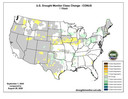 U.S. Drought Monitor Change Map