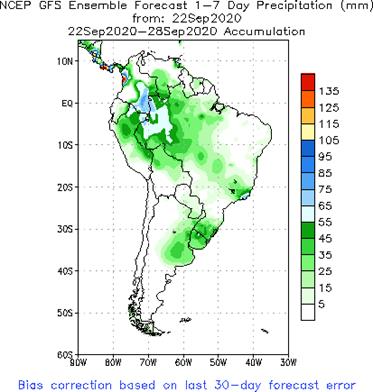 SA Week 1 Accum Precipitation (mm) Forecast