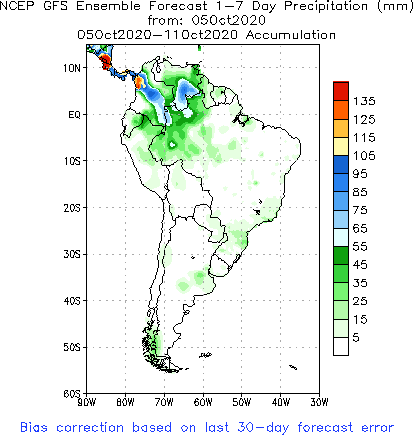 SA Week 1 Accum Precipitation (mm) Forecast