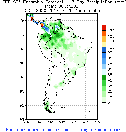 SA Week 1 Accum Precipitation (mm) Forecast