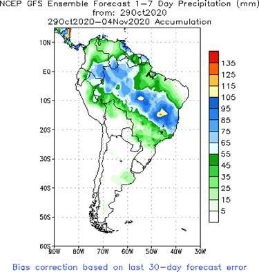 SA Week 1 Accum Precipitation (mm) Forecast