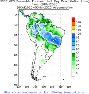 SA Week 1 Accum Precipitation (mm) Forecast