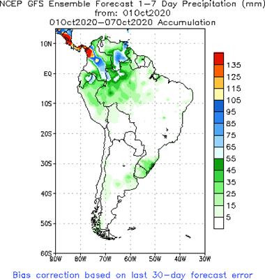 SA Week 1 Accum Precipitation (mm) Forecast