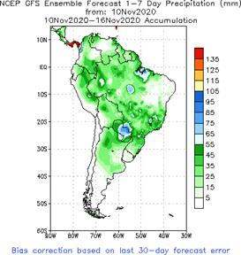 SA Week 1 Accum Precipitation (mm) Forecast