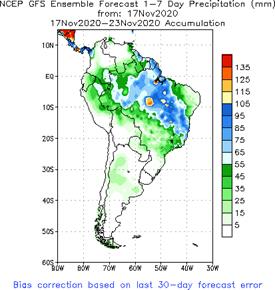 SA Week 1 Accum Precipitation (mm) Forecast