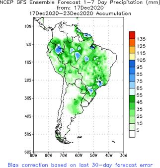 SA Week 1 Accum Precipitation (mm) Forecast