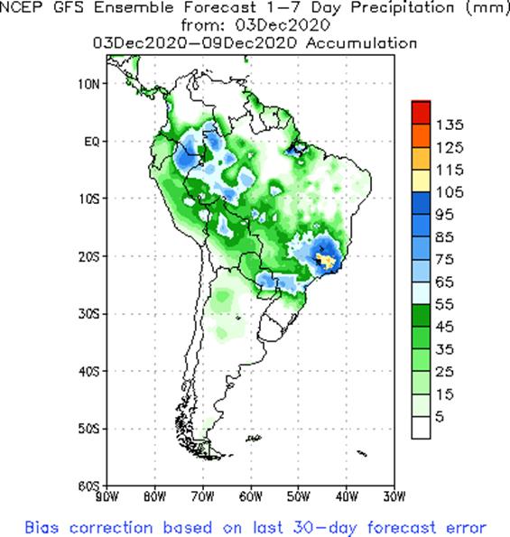 SA Week 1 Accum Precipitation (mm) Forecast