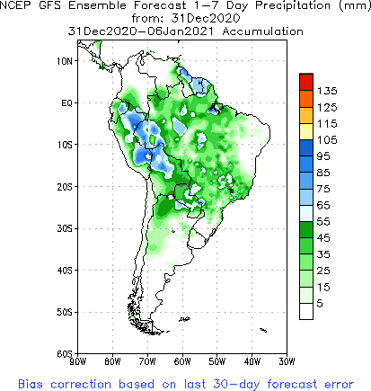 SA Week 1 Accum Precipitation (mm) Forecast