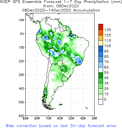 SA Week 1 Accum Precipitation (mm) Forecast
