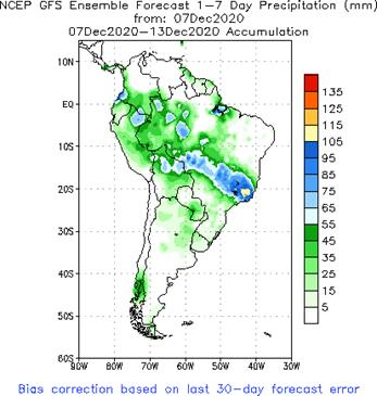 SA Week 1 Accum Precipitation (mm) Forecast