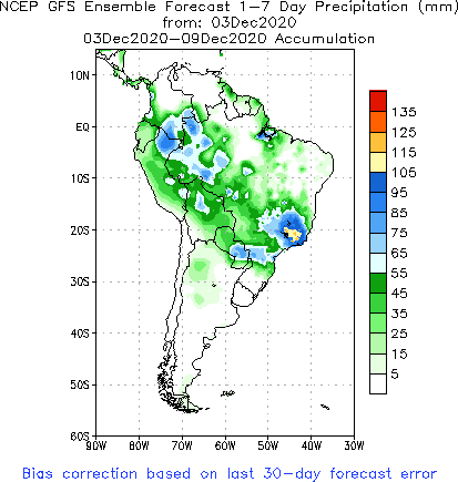 SA Week 1 Accum Precipitation (mm) Forecast