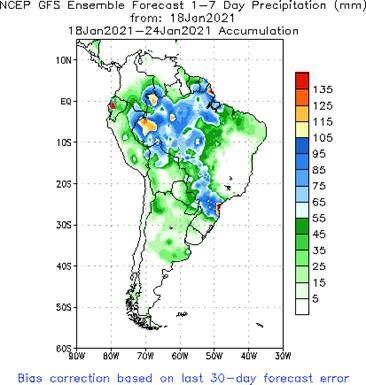 SA Week 1 Accum Precipitation (mm) Forecast