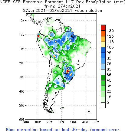 SA Week 1 Accum Precipitation (mm) Forecast