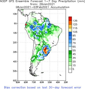 SA Week 1 Accum Precipitation (mm) Forecast