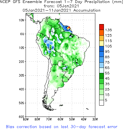 SA Week 1 Accum Precipitation (mm) Forecast