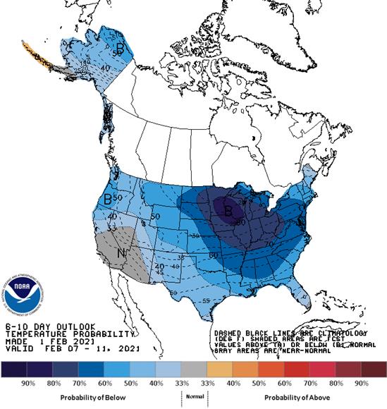 6 to 10 Day Outlook - Temperature Probability