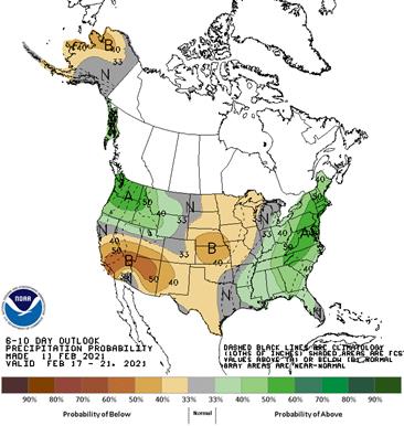 6 to 10 Day Outlook - Precipitation Probability