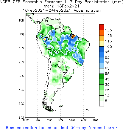 SA Week 1 Accum Precipitation (mm) Forecast