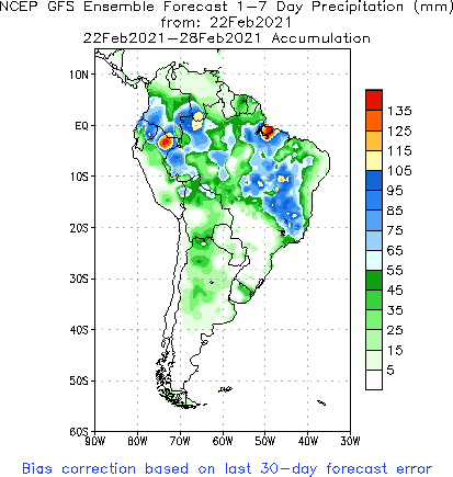 SA Week 1 Accum Precipitation (mm) Forecast