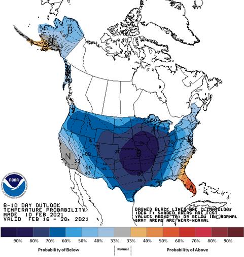 6 to 10 Day Outlook - Temperature Probability