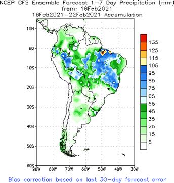 SA Week 1 Accum Precipitation (mm) Forecast