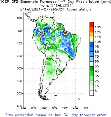 SA Week 1 Accum Precipitation (mm) Forecast