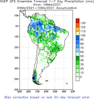 SA Week 1 Accum Precipitation (mm) Forecast