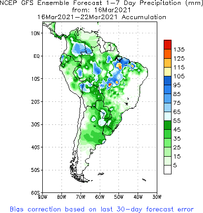 SA Week 1 Accum Precipitation (mm) Forecast