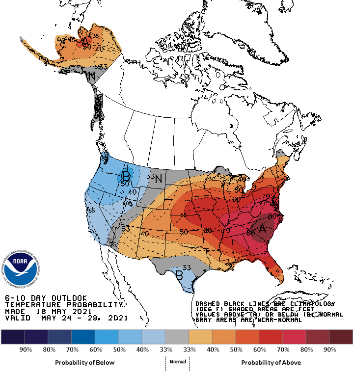 6 to 10 Day Outlook - Temperature Probability