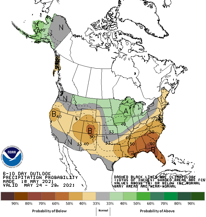 6 to 10 Day Outlook - Precipitation Probability