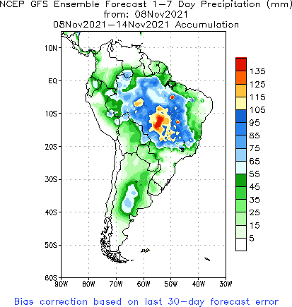 SA Week 1 Accum Precipitation (mm) Forecast