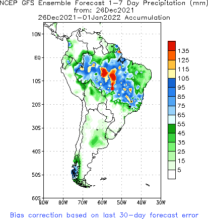 SA Week 1 Accum Precipitation (mm) Forecast