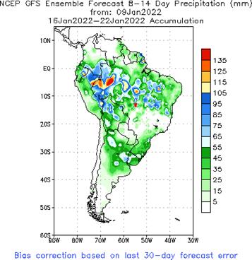 SA Week 2 Accum Precipitation (mm) Forecast