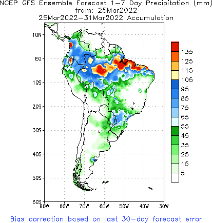 SA Week 1 Accum Precipitation (mm) Forecast