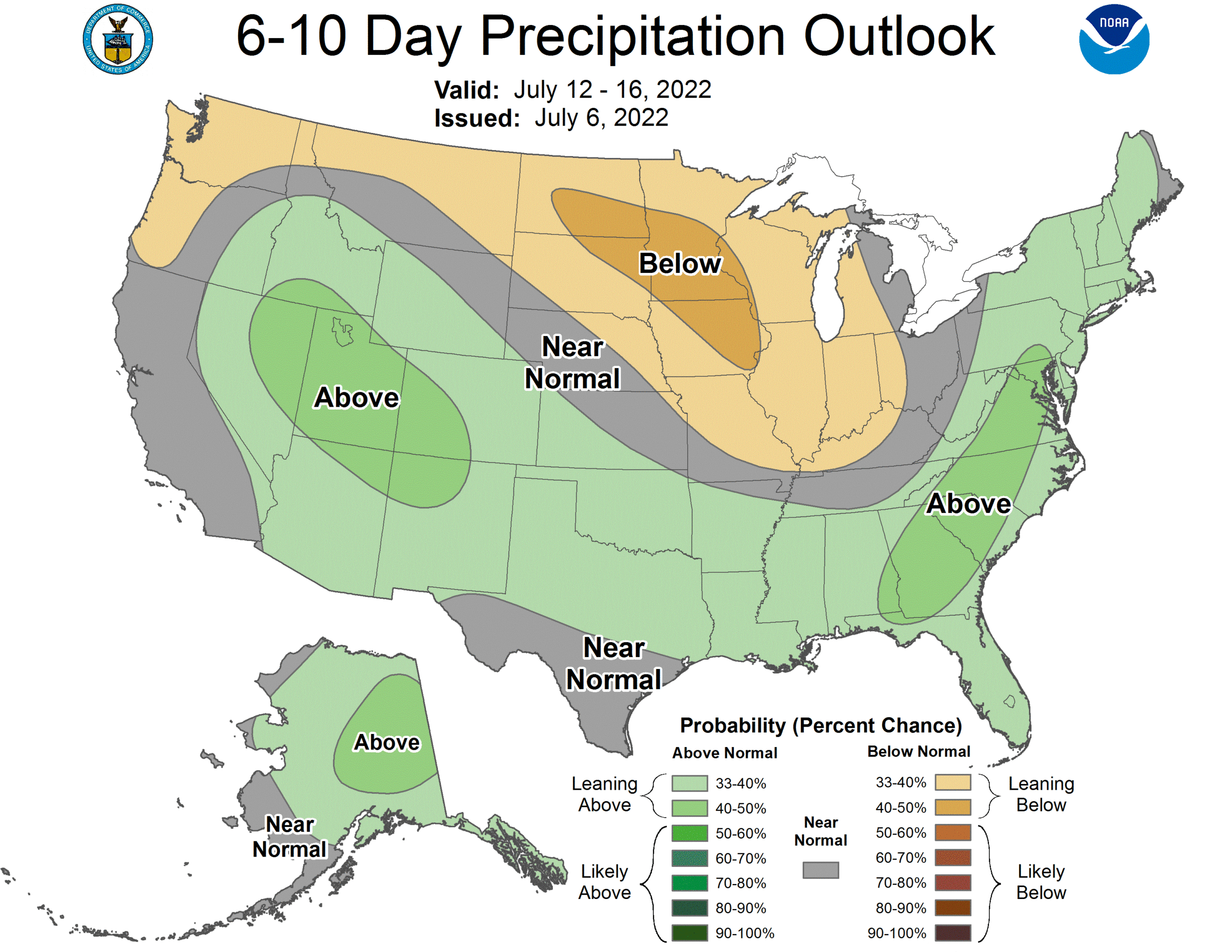 6 to 10 Day Outlook - Precipitation Probability