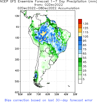 SA Week 1 Accum Precipitation (mm) Forecast