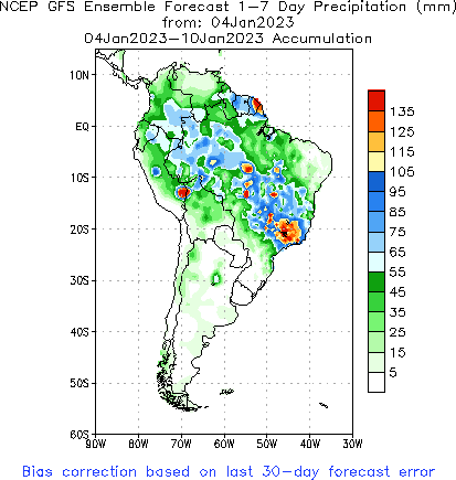 SA Week 1 Accum Precipitation (mm) Forecast