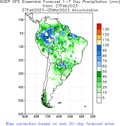 SA Week 1 Accum Precipitation (mm) Forecast