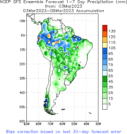 SA Week 1 Accum Precipitation (mm) Forecast