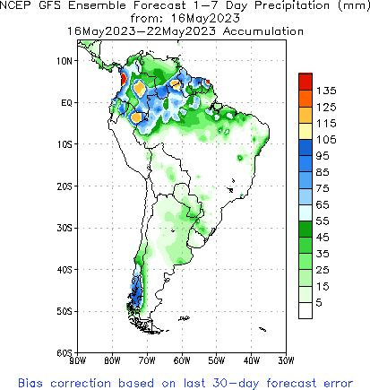 SA Week 1 Accum Precipitation (mm) Forecast